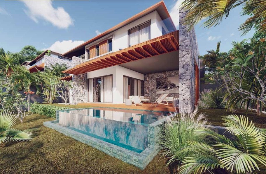 Luxury villa with ocean view for sale in a prestigious gated estate in Rivière Noire, Mauritius. 921940541